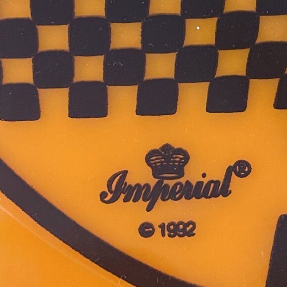 Vintage 90s Frisbee Check it Out by Imperial Orange Checkered 9" 1992 Rare - Picture 6 of 16